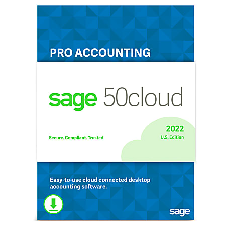 Sage 50cloud Pro Accounting 2022 U.S. One Year Subscription (Windows)
