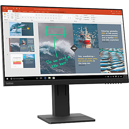Lenovo ThinkVision E24-20 23.8" Full HD WLED LCD Monitor - 16:9 - Raven Black - 24" Class - In-plane Switching (IPS) Technology - 1920 x 1080 - 16.7 Million Colors - 250 Nit - 14 ms - 60 Hz Refresh Rate - HDMI - VGA - DisplayPort