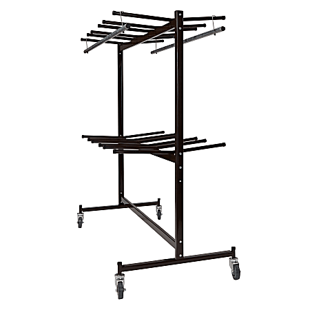 National Public Seating Folding Chair Dolly/Coat Rack, 70”H x 67”W x 33-1/4”D, Brown