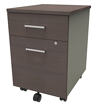 Linea Italia, Inc 20"D Vertical Mobile File Cabinet, Mocha