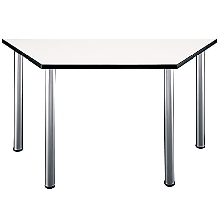 Bush Business Furniture Aspen Trapezoid Table, 57"W x 25"D, White Spectrum, Standard Delivery