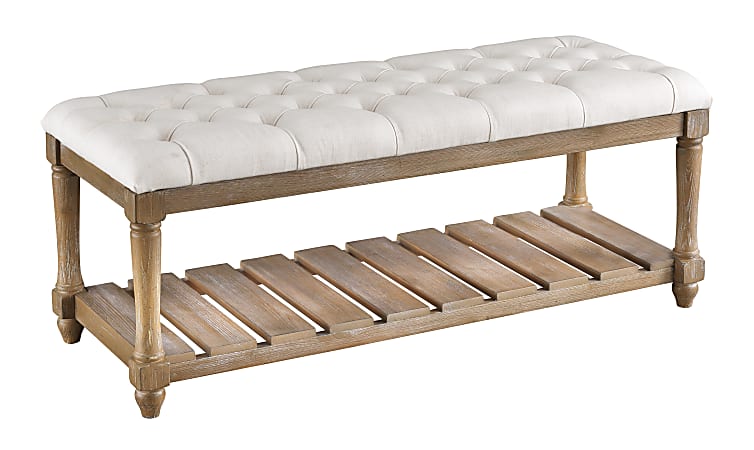 Coast to Coast Rectangular Accent Bench, Cream/Toffee