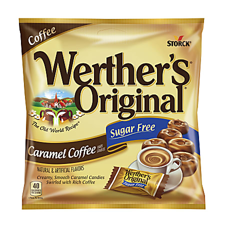 Werther's Original Sugar-Free Caramel Coffee Candy, 1.46 Oz, Pack Of 12 Bags