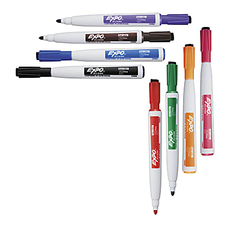 EXPO Vis A Vis Wet Erase Fine Tip Markers Assorted Colors Pack Of 8 -  Office Depot