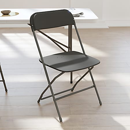 Flash Furniture Hercules Big And Tall Commercial Folding Chairs, Gray, Set Of 4 Chairs