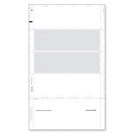 ComplyRight W-2 Z-Fold Blank-Face Inkjet Tax Forms, With Employee Instructions On Back, 4-Up, 8 1/2" x 14", Pack Of 500 Forms