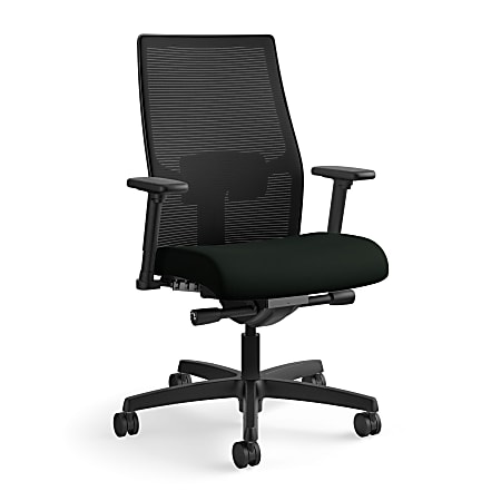HON® Ignition 2.0 Ergonomic Mesh/Fabric Mid-Back Task Chair, Black