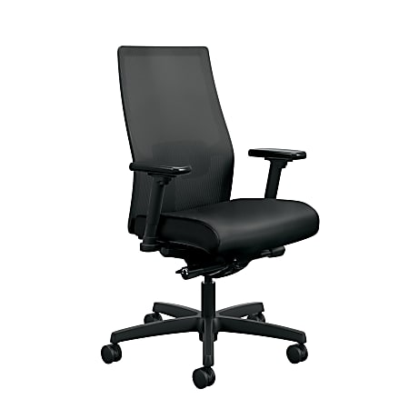HON&reg; Ignition 2.0 Ergonomic Mesh/Fabric Mid-Back Task Chair, Black