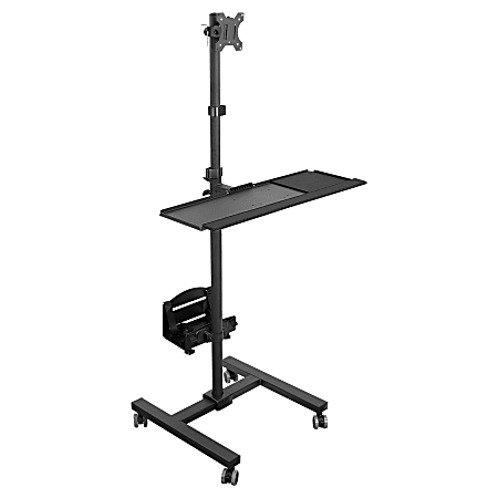 Mount-It! MI-7948 Rolling Computer Cart, 70"H x 25-3/4"W x 19-5/8"D, Black