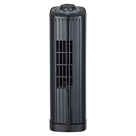 Optimus® 3-Speed Portable Ultra-Slim Desktop Oscillating Tower Fan, 14-In., Black
