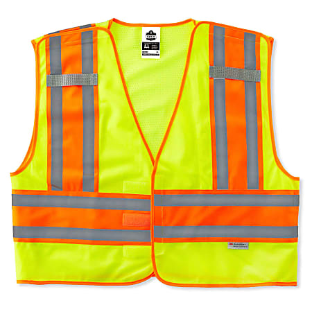 Ergodyne GloWear Safety Vest, Public, Type-P Class 2, 4X/5X, Lime, 8245PSV