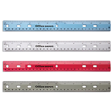 Office Depot Brand Transparent Plastic Ruler For Binders 12 Assorted Colors  No Color Choice - Office Depot