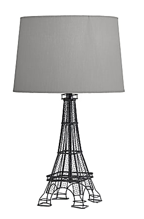 Adesso Simplee Eiffel Tower Table Lamp, 25-1/2”H, Gray Shade/Black Base