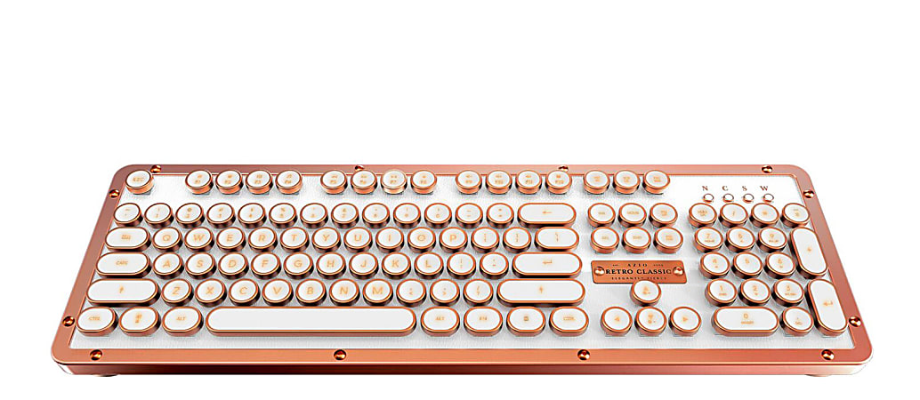Azio Retro Classic Wireless Keyboard, Full Size, Posh