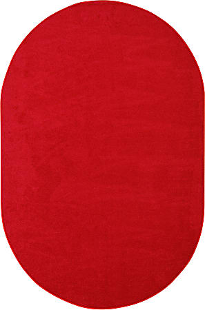 Joy Carpets® Kids' Essentials Oval Area Rug, Endurance™, 7-1/2' x 12', Red