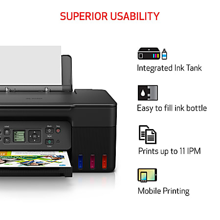 Canon MegaTank G3270 All-in-One Wireless Inkjet Printer. for Home Use,  Print, Scan and Copy, Black