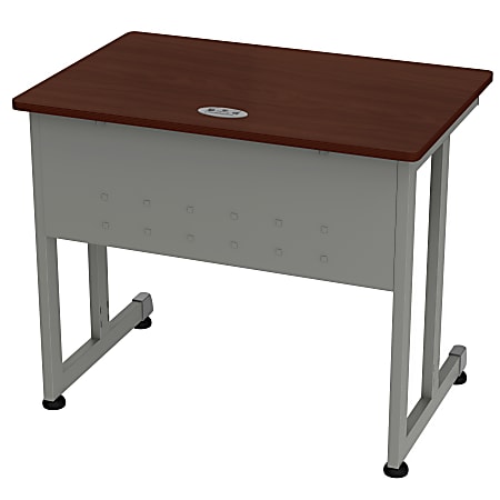 Linea Italia, Inc. 36"W Computer Desk, Gray/Cherry