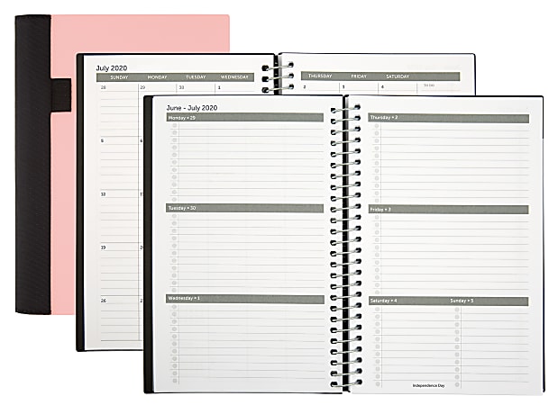 Office Depot® Brand Stellar Academic Weekly/Monthly Planner, 6" x 8-1/2", Pink, July 2020 To June 2021, ODUS1933-020