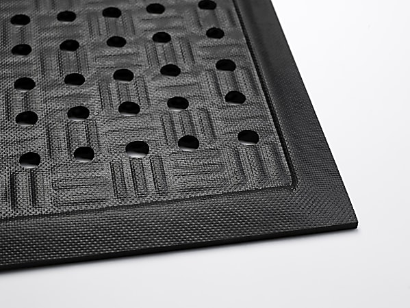 M+A Matting Cushion Station With Holes, 48" x 99-5/8", Black