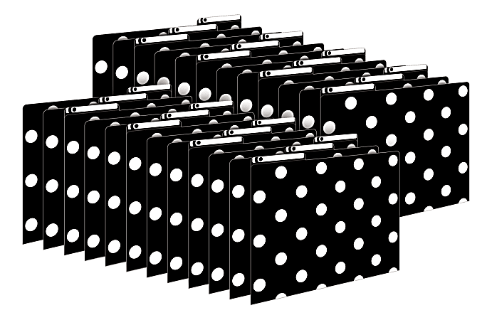 Barker Creek Tab File Folders, Letter Size, Black & White Dot, Pack Of 24 Folders