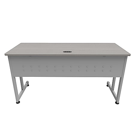 Linea Italia, Inc. 60"W Executive Computer Desk, Gray/Ash