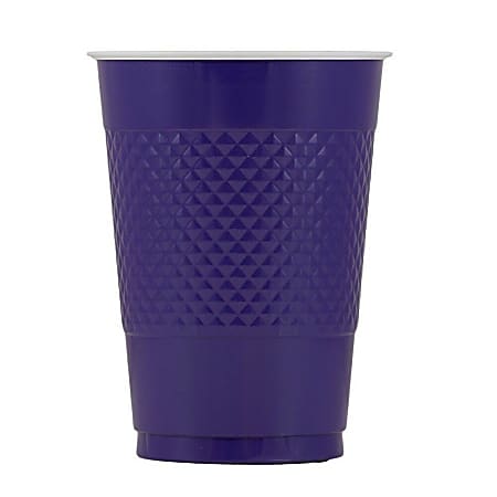 JAM PAPER Plastic Party Cups, 16 oz, Violet / Dark Purple, 20 Glasses/Pack