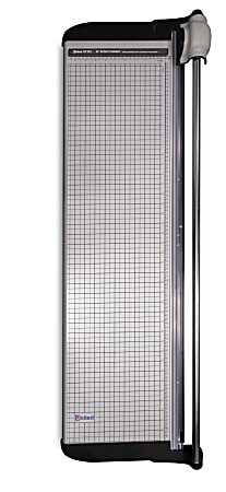 United Commercial Rotary Paper Trimmer With Stand And Fabric Catch Tray, 38&rdquo;, Silver