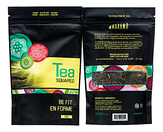 Tea Squared Be Fit Loose Leaf Tea, 2.8 Oz, Carton Of 3 Bags