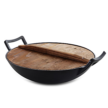 Campton 5 Rectangle Cast Iron Frying Pan Skillet with Wooden Base by  Gibson