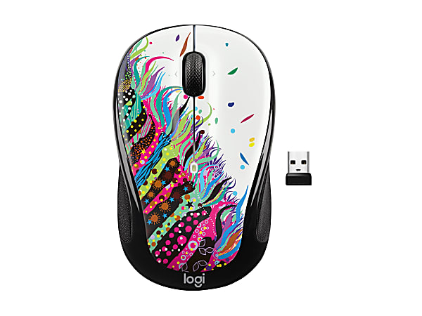 Logitech M325s Wireless Mouse, 2.4 GHz with USB Receiver, 1000 DPI Optical Tracking, Celebration Black - 910-006828