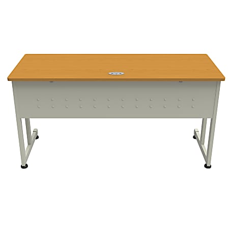 Linea Italia, Inc. 60"W Executive Computer Desk, Gray/Maple