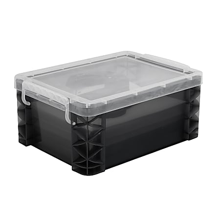 Super Stacker Large Storage Box, 6-1/2"H x 10-1/5"W x 14-1/2"L, Gray