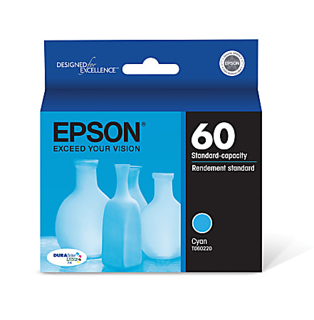 Epson® 60 DuraBrite® Ultra Cyan Ink Cartridge, T060220-S