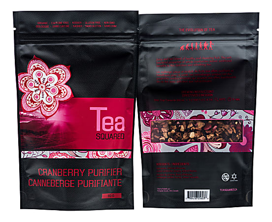 Tea Squared Cranberry Purifier Loose Leaf Tea, 2.8 Oz, Carton Of 3 Bags
