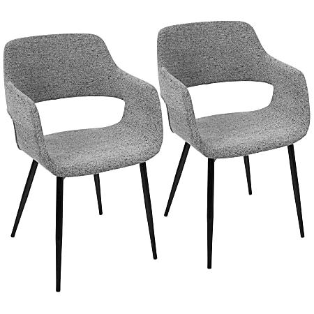 LumiSource Margarite Dining Chairs, Gray/Black, Set Of 2