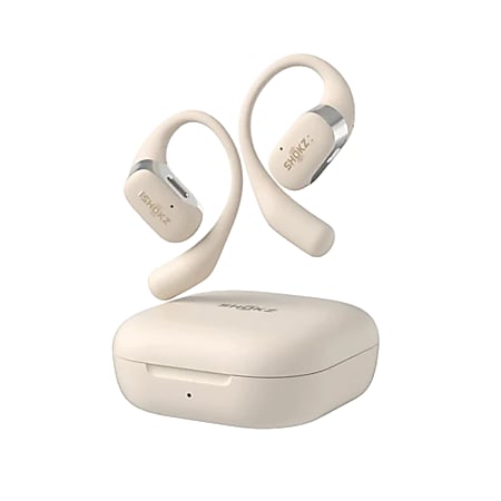 Shokz OpenFit Open-Ear Hook True Wireless Bluetooth Earbuds With Charging Case & Cable, Beige, T910-ST-BG-US