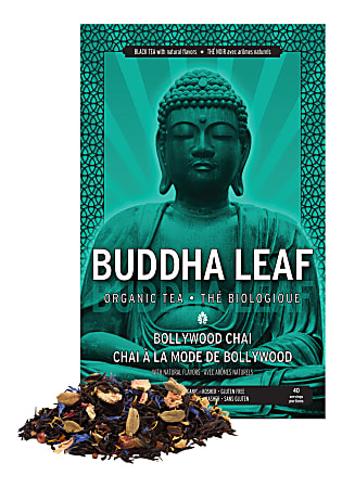 Tea Squared Buddha Bollywood Chai Organic Loose Leaf Tea, 2.8 Oz, Carton Of 3 Bags