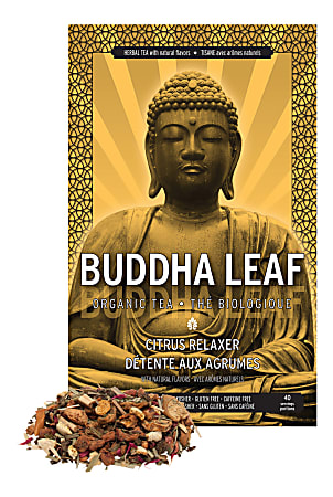 Tea Squared Buddha Citrus Relaxer Organic Loose Leaf Tea, 2.8 Oz, Carton Of 3 Bags