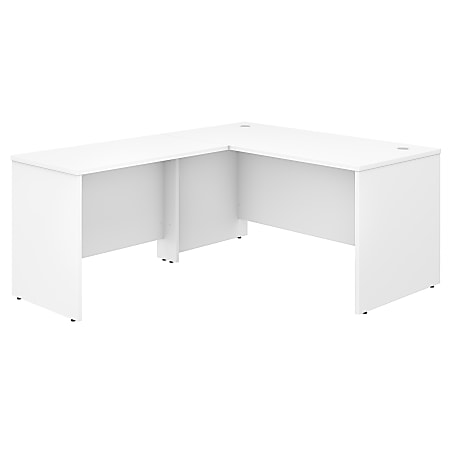 Bush Business Furniture Studio C 60"W L-Shaped Corner Desk With Return, White, Standard Delivery