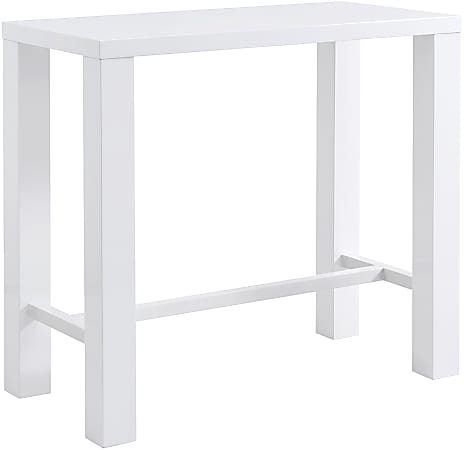 Eurostyle Abby Bar Table, 42"H x 47"W x 23-1/2"D, High Gloss White