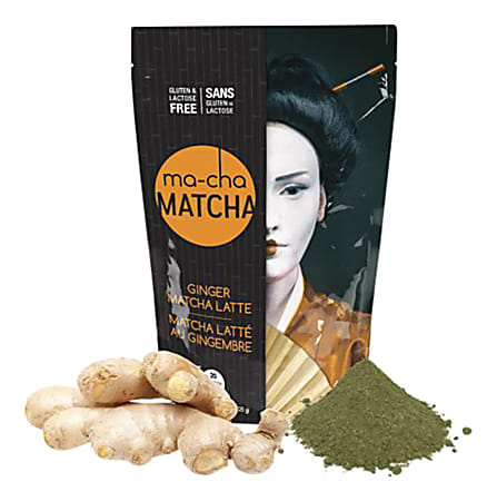 Ma-Cha Ginger Latte Mix, 7.9 Oz, 12 Per Box, Carton Of 3 Bags