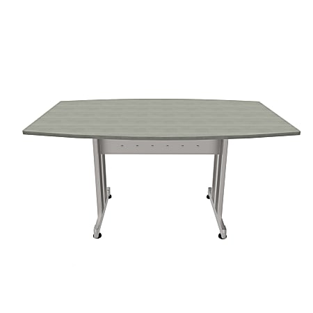 Linea Italia, Inc 60"W Boat-Shaped Conference Table, Maple/Gray