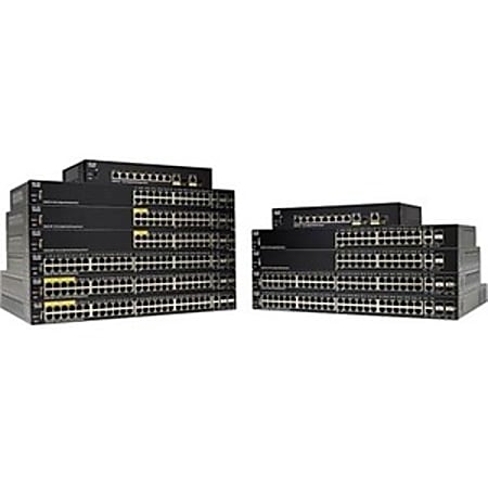 Cisco SF250-24P Ethernet Switch - 24 Ports - Manageable - Fast Ethernet - 10/100Base-TX - 2 Layer Supported - Twisted Pair - Rack-mountable - Lifetime Limited Warranty