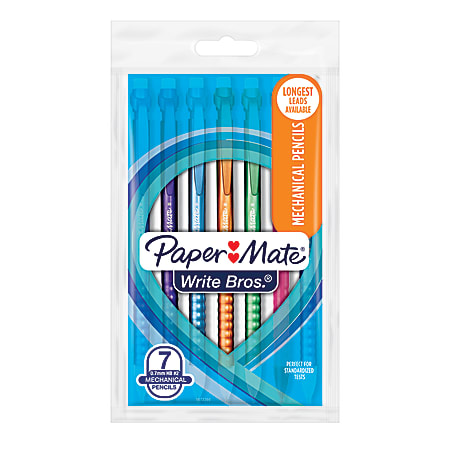 Paper Mate® Write Bros Mechanical Pencils, 0.7 mm, #2 Lead, Assorted Barrel Colors, Pack Of 7 Pencils
