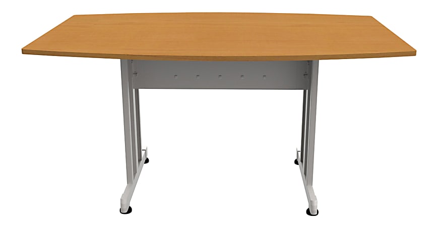 Linea Italia, Inc 60"W Boat-Shaped Conference Table, Cherry/Gray