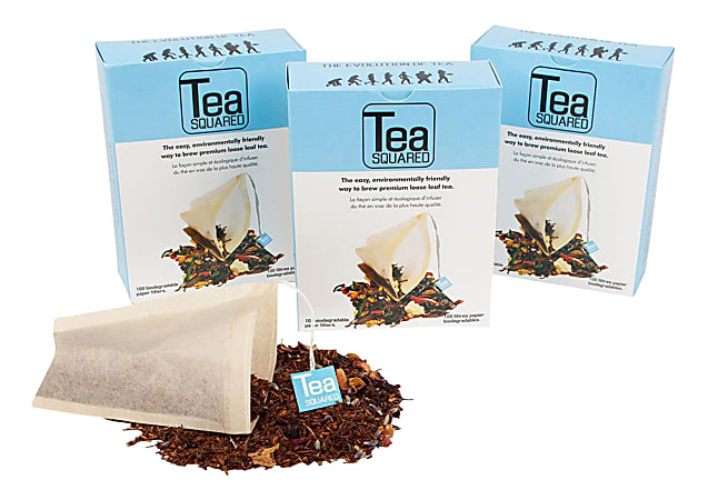 Tea Squared Paper Tea Bag Filters, Natural, 100