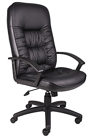 Boss Office Products LeatherPlus High Back Executive Chair Black