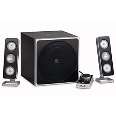 Logitech® Z4 3-Piece Speaker System, Black/Silver