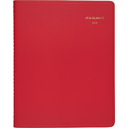 2025-2026 AT-A-GLANCE® 15-Month Monthly Planner, 9" x 11", Red, January To March, 7025013