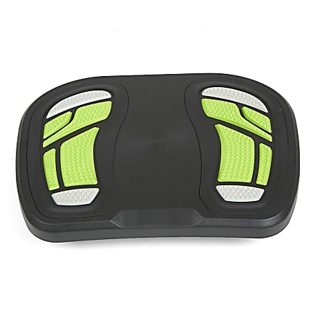 Mind Reader Height-Adjustable Under Desk Footrest With Foot Prints, 3.82"H x 17.72"W x 13.23"D, Green